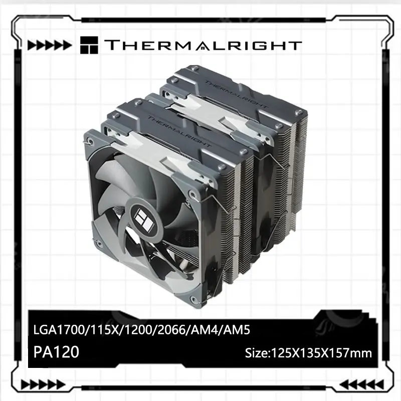 Thermalright PA120 6 tubo de calor enfriador de CPU AGHP refrigeración de PC por gravedad inversa radiador de doble ventilador para LGA1700 1200 1150 2011 AM4