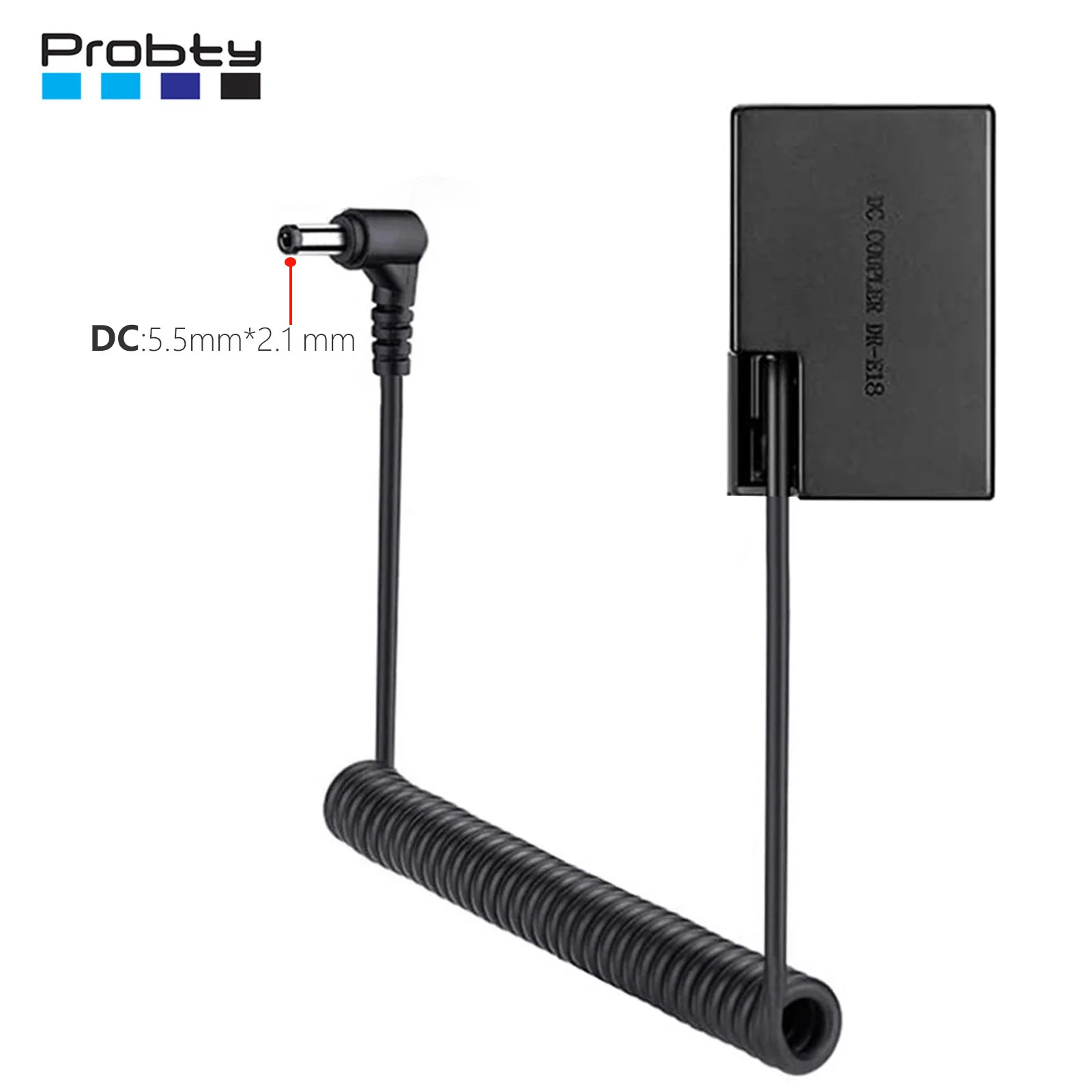 Acoplador CC de batería simulada DR-E18, media decodificación para batería de LP-E17 para Canon 77D/200D/750D/760D/800D/M3/M5/M6, etc.