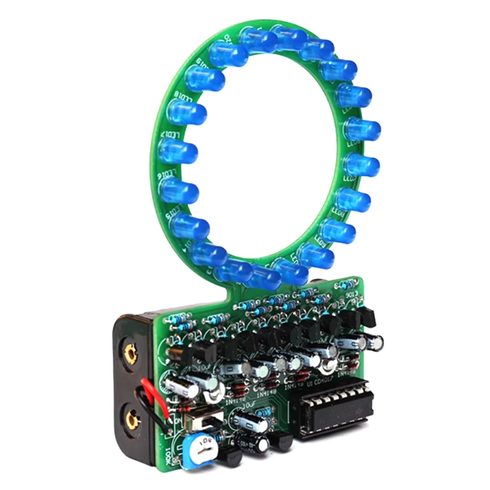 Anillo electrónico DIY, Kit de fabricación de luces LED de agua corriente, juego de aprendizaje de soldadura DIY con cuentas de lámpara degradadas de agua corriente - imagen 2