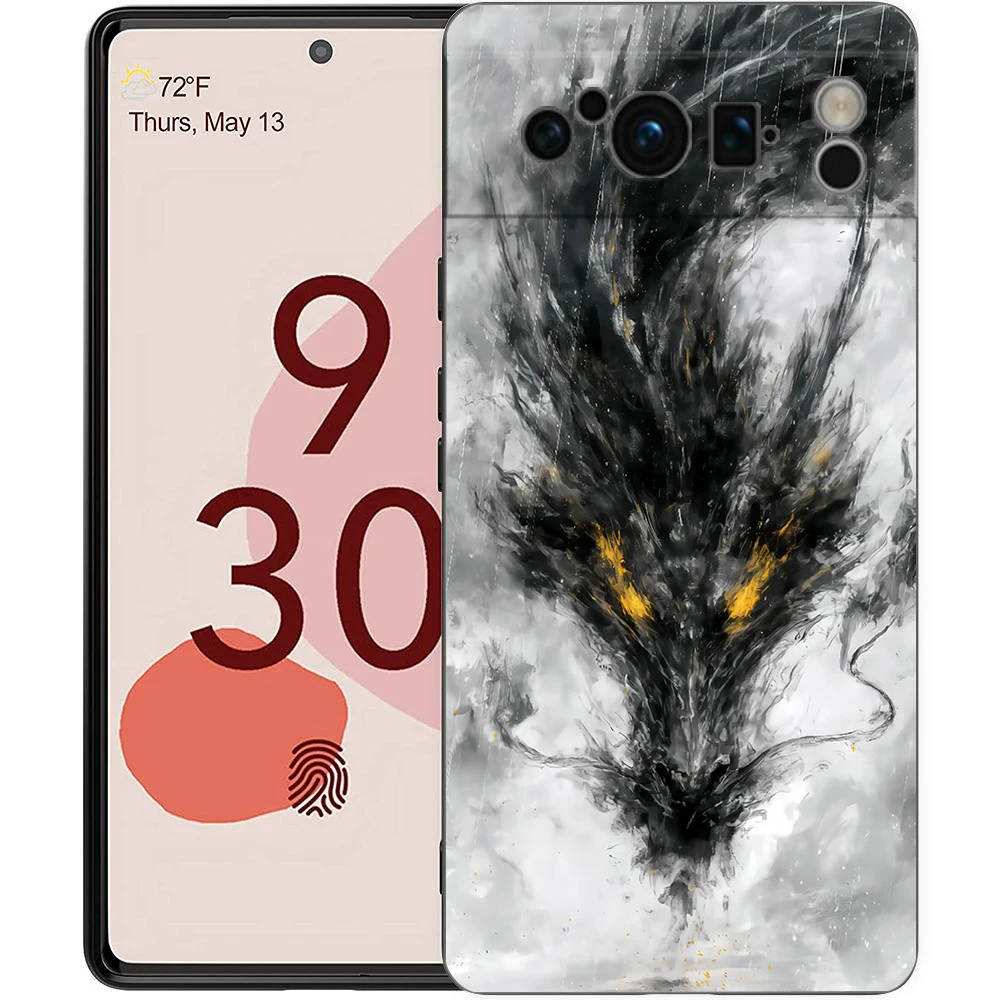 Funda de teléfono Dragon para Google Pixel 10 9 8 7 6 Pro XL 9A 8A 6A 7A 5G, funda negra de TPU suave a prueba de golpes - imagen 3