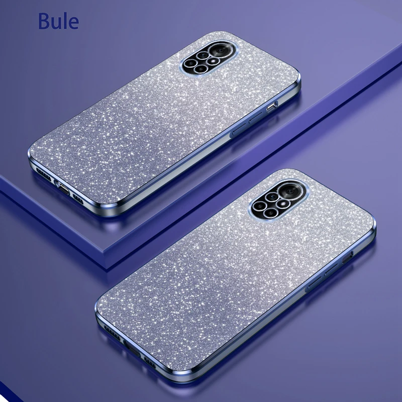 Funda de teléfono para Huawei nova 8 Pro, carcasa trasera de silicona con brillo degradado de lujo - imagen 4