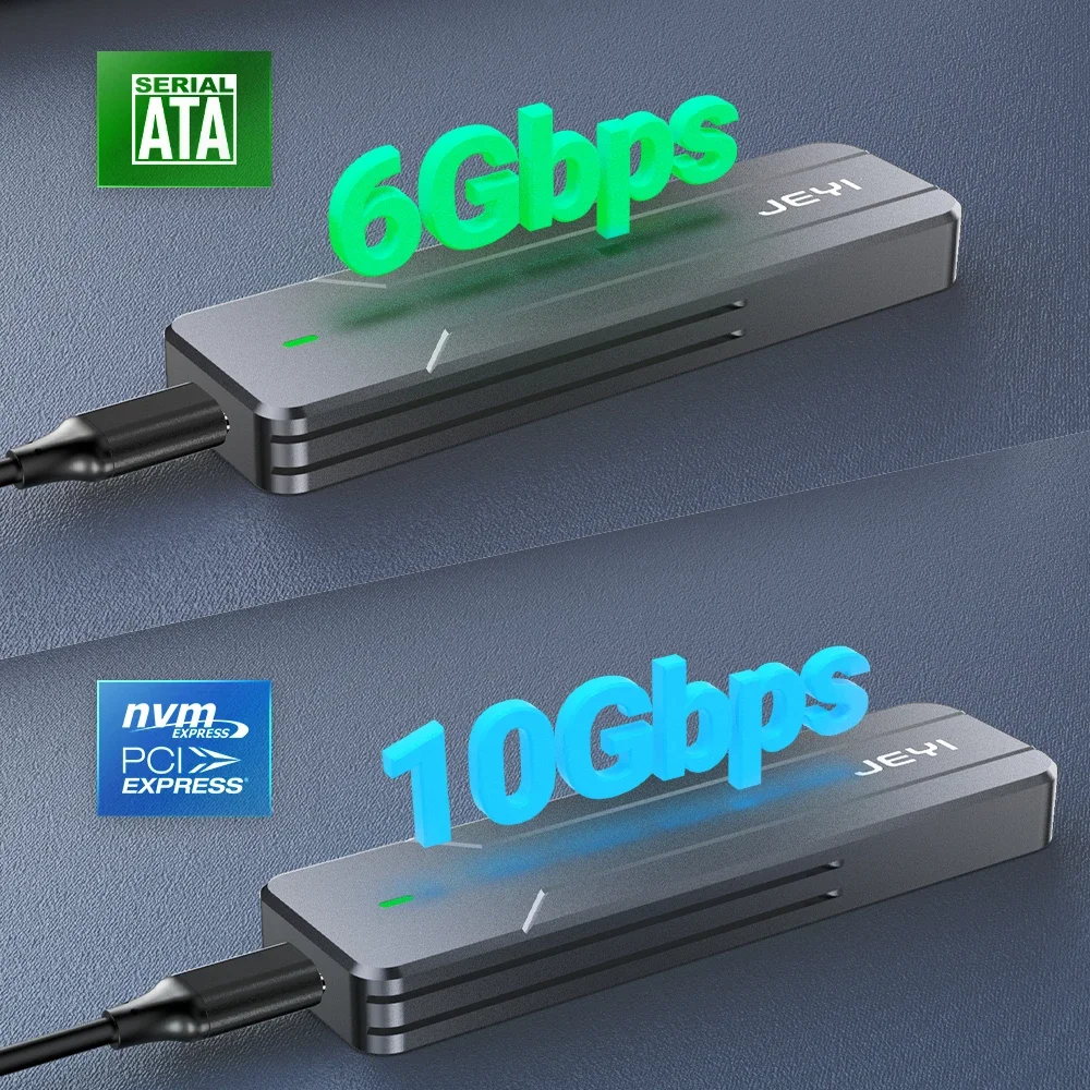 JEYI Caja SSD M.2 USB 3.2 Gen 2 – Aluminum NVMe/SATA 10Gbps - imagen 5