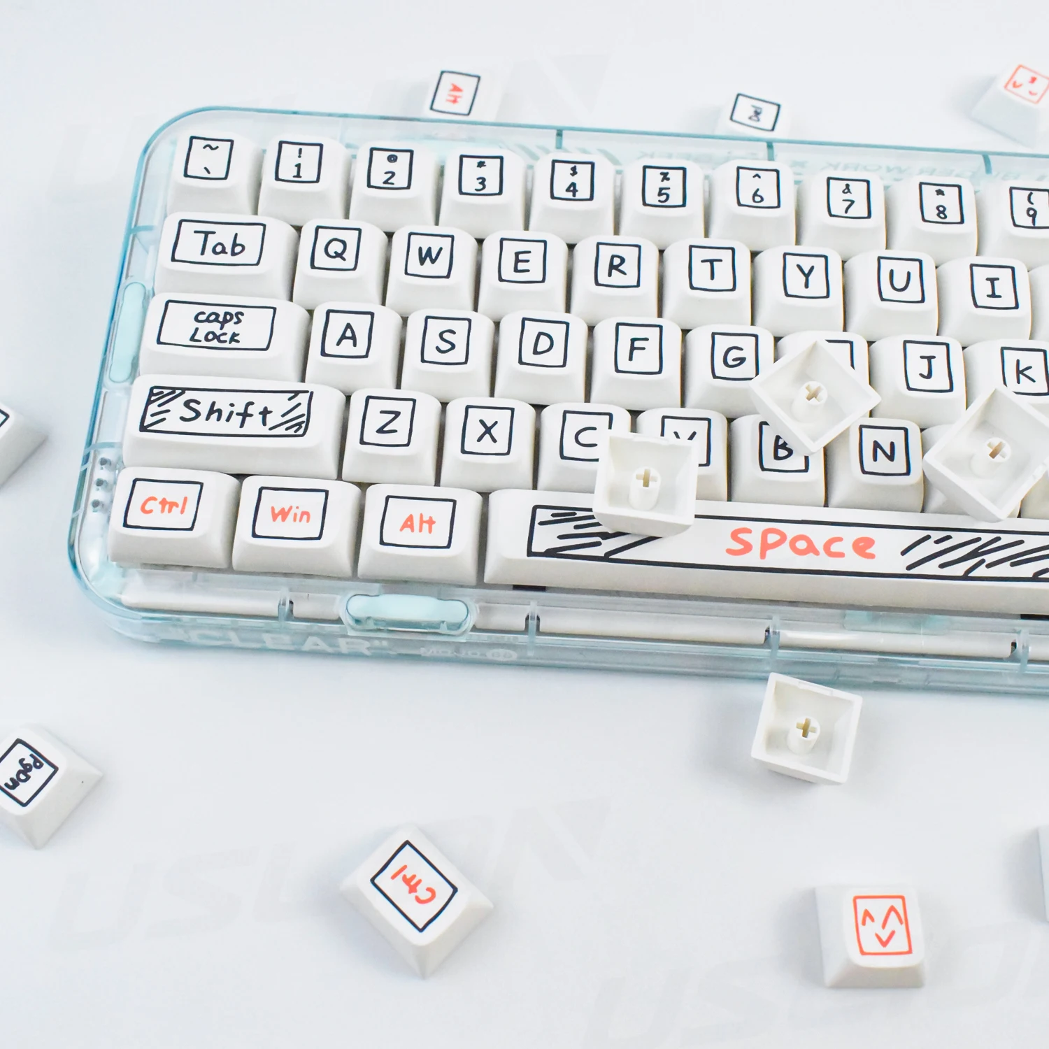 Teclas Graffiti con perfil XDA, teclas PBT de 125 teclas para teclado mecánico Mx Switch, juego personalizado de teclas de Anime bonitas - imagen 4
