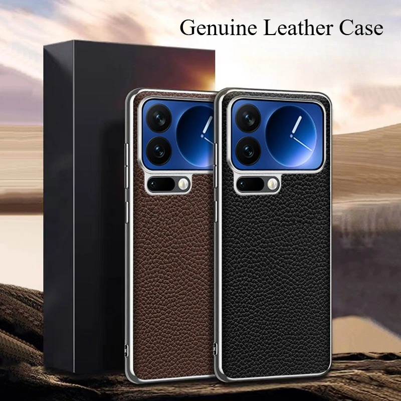 Para Mi 17 Xiaomi 17 Pro Max funda de cuero PU con patrón de lichi borde suave funda protectora todo incluido para Xiaomi 17 Pro Max parachoques