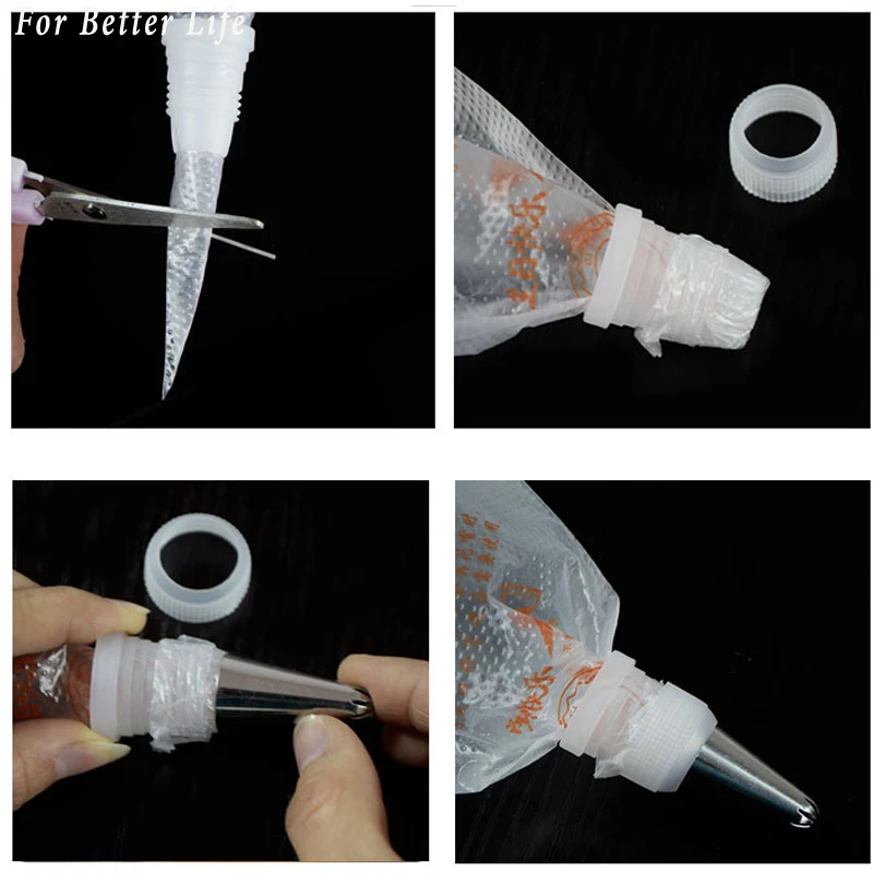 Bolsa de pastelería multifuncional para decoración de pasteles, 100 Uds., con boquilla de silicona reutilizable y varios boquillas para hornear - imagen 3