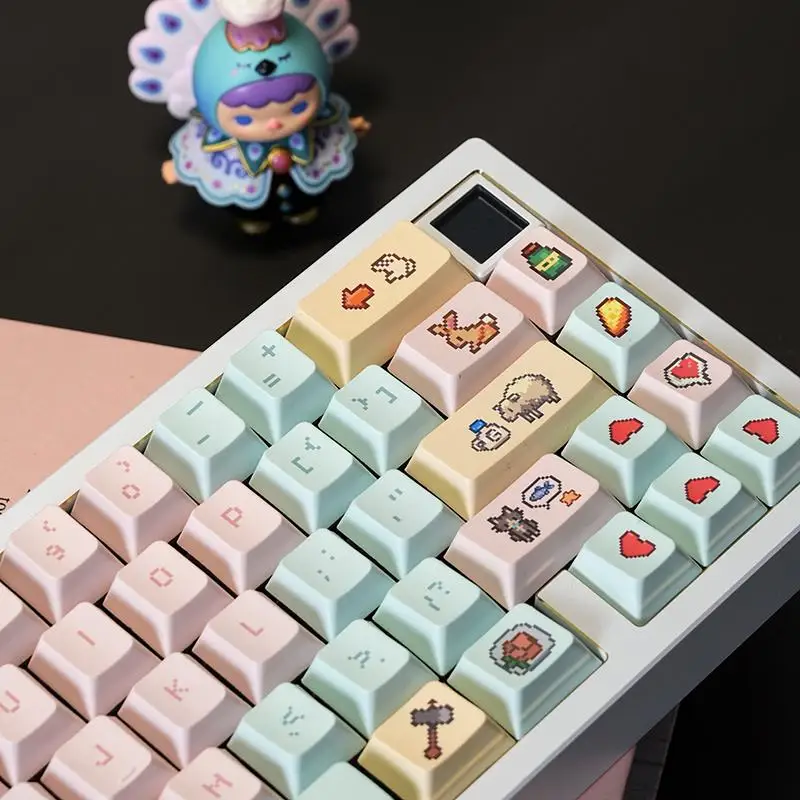 Juego de teclas con tema de estilo píxel, teclas personalizadas originales hechas a mano con perfil de cereza PBT para accesorios de teclado mecánico, regalo - imagen 5