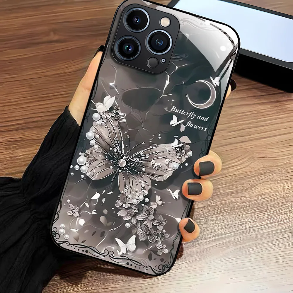 Funda de mariposa de vidrio templado para Samsung A56 5G A55 A54 A36 A17 A16 A15 A14 A34 A52 A53 A13 A12 A22 A24 A25 A23 A33 A51 - imagen 4