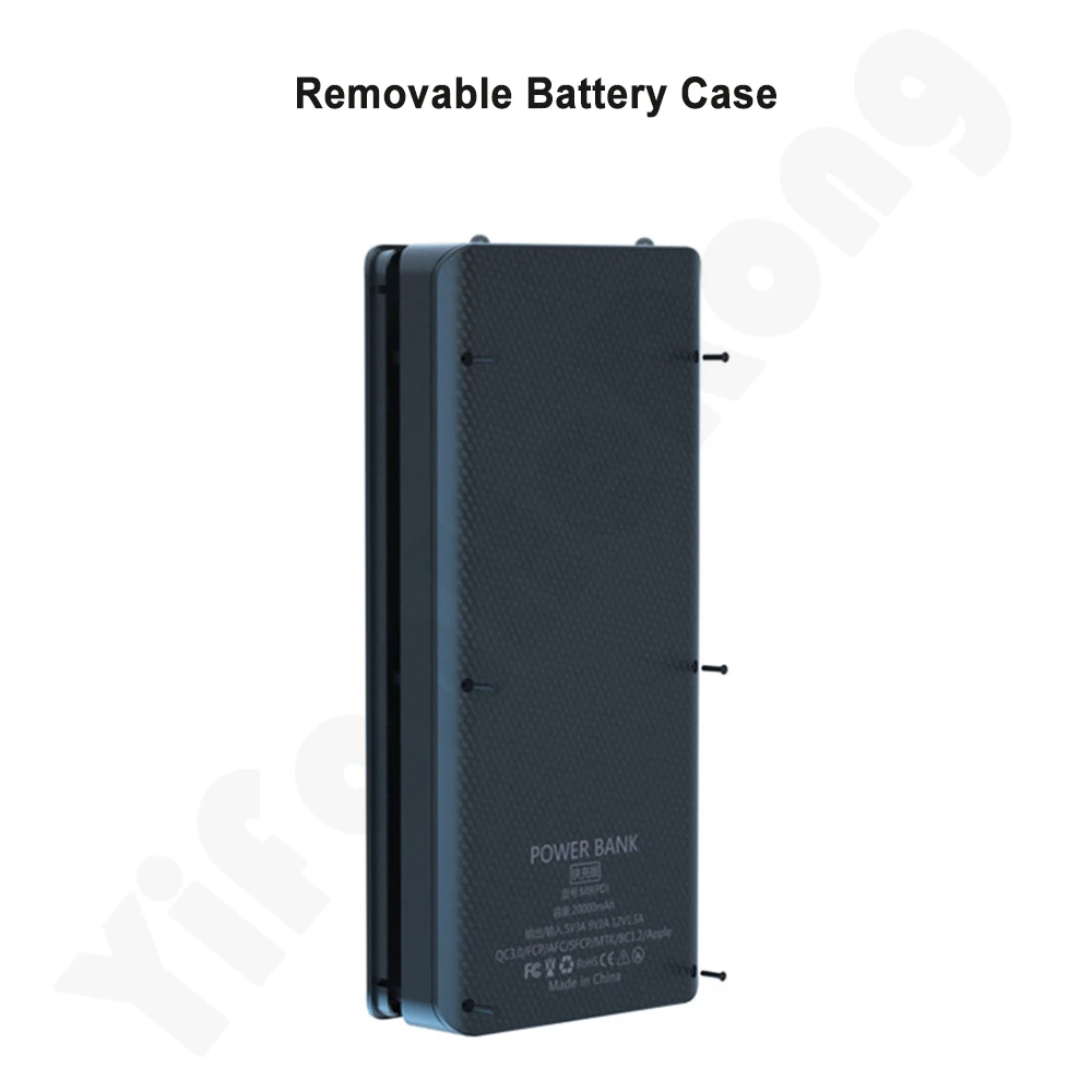 Funda para banco de energía DIY, caja externa con cargador de batería 8x18650 con linterna LED, cargador rápido PD, funda para banco de energía para teléfono inteligente - imagen 5