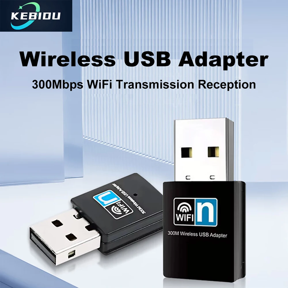 Adaptador USB WIFI, tarjeta de red Ethernet de 300Mbps, Mini Dongle USB de 2,4 GHz, recepción de señal 802.11b/g/n para PC, portátil, Windows 7/8/10