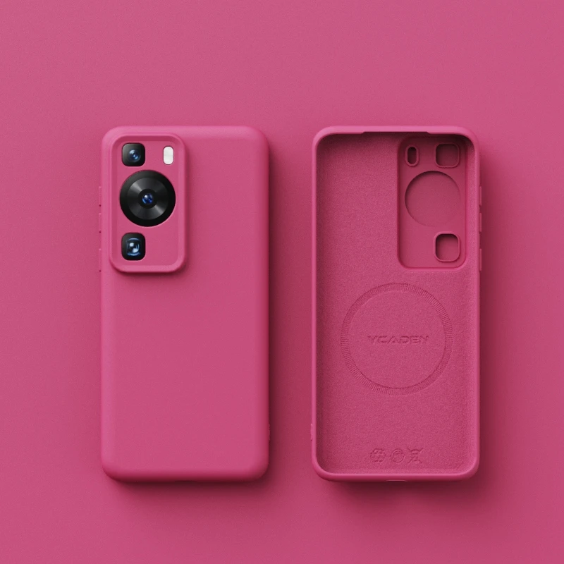 Para carga inalámbrica Magsafe funda de teléfono de silicona líquida suave para Huawei P60 P50 P40 Pro cubierta protectora de piel delgada magnética