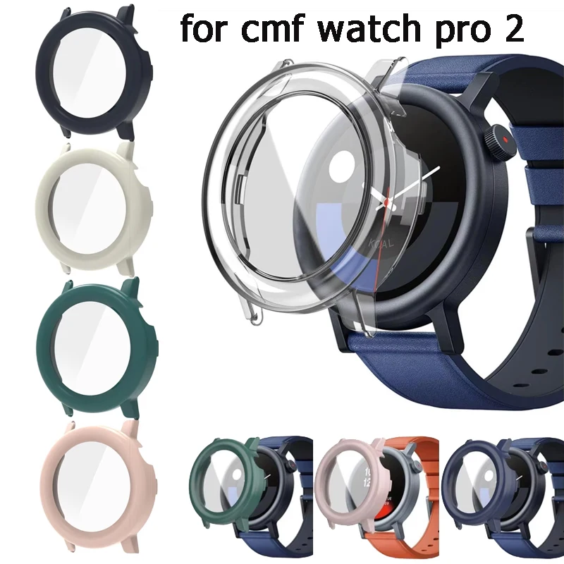 Funda protectora de pantalla + película de vidrio templado para CMF Watch Pro 2, carcasa de PC para CMF Watch Pro 2, cubierta protectora antiarañazos