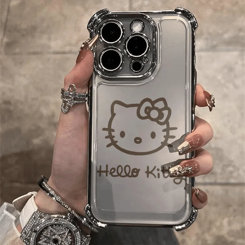 Funda de teléfono con revestimiento de Hello Kittys para Oppo Reno13 Reno12 Reno11 Reno10 Reno8 Reno7 Reno6 Reno5 Z F T Pro Plus 4G 5G Airbag