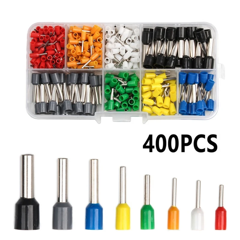 400 Uds terminales de engarzado terminales de tubo eléctrico traje VE bloque Tubular conectores de extremo de Cable conector de Cable