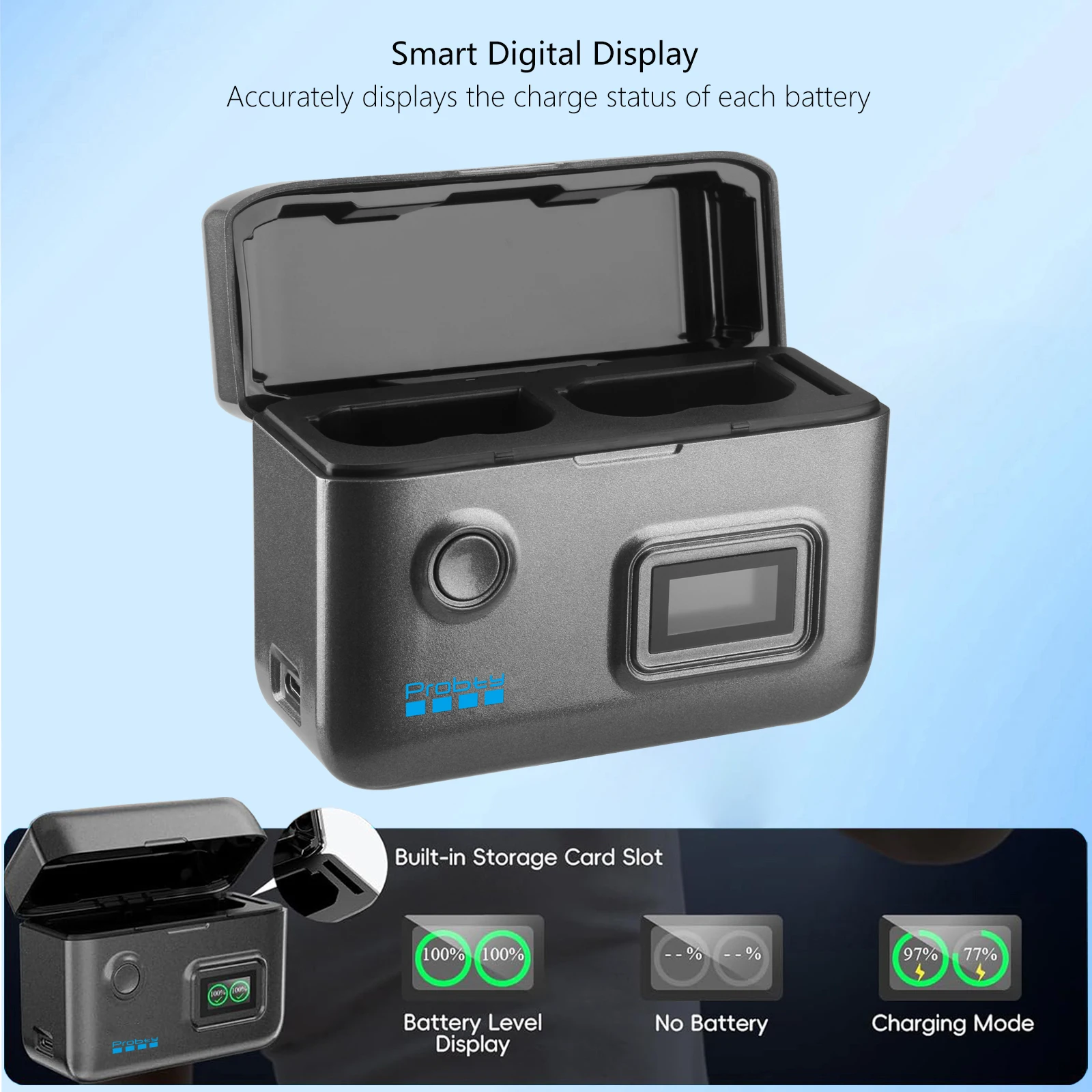 Batería de EN-EL15C de 2800mAh y cargador rápido de 2 ranuras de 15W para Nikon Z8 ZR Z7II ZF Z6III Z7 Z6II Z6 D850 D810A D7500 D750 D7200, D7100 - imagen 5