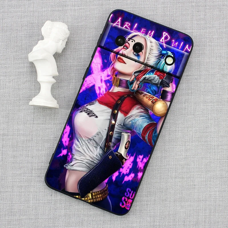 Crazy h-harley q-quinn Sexy para Google Pixel 9, 8, 7A, 7, 6A, 6, 5A, 5, 4, 4A, XL, 5G, Funda de silicona negra a prueba de golpes - imagen 3
