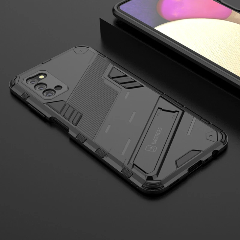Para Samsung Galaxy A03S funda de teléfono con armadura a prueba de golpes para Samsung SM-A037 S134 protección anticaída contraportada Kickstand Coque - imagen 4