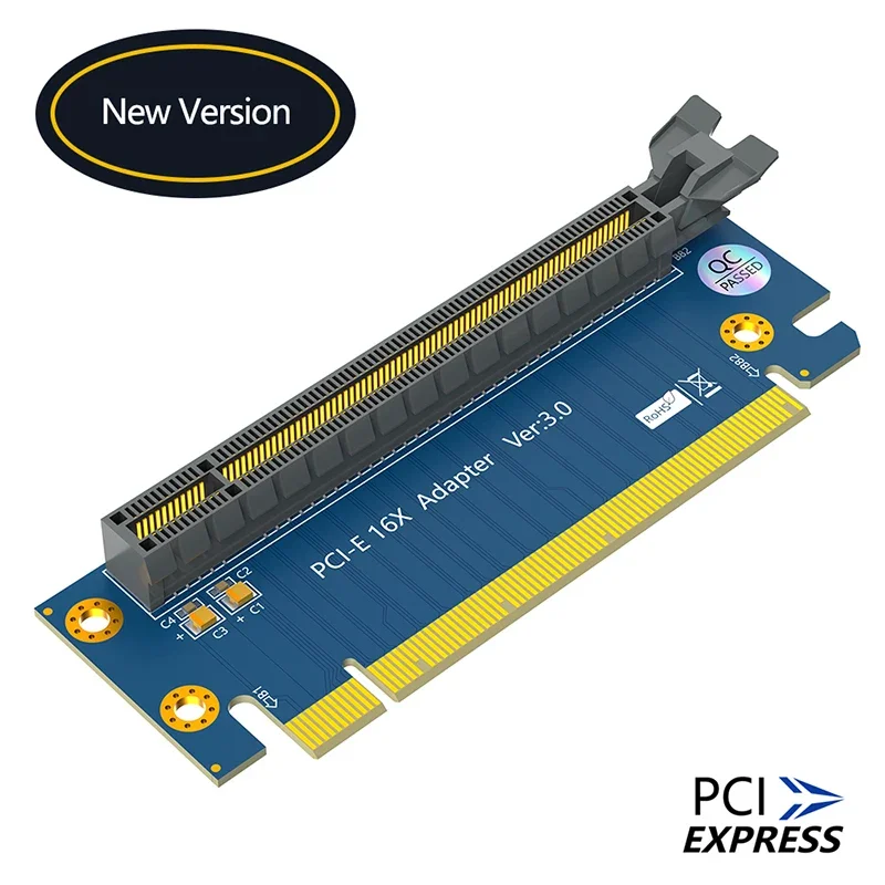 Extensor de tarjeta elevadora PCIE X16 PCI Express 3,0 16X macho a hembra convertidor de ranura de 90 grados para soporte de tarjeta gráfica chasis 1U 2U