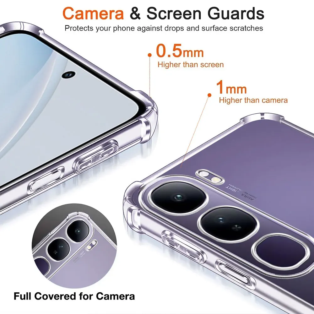 Funda de teléfono de TPU con Airbag a prueba de golpes para VIVO V40 Lite IDN 4G 5G V2417 Funda de silicona suave transparente para Vivo V40 Lite Funda - imagen 5