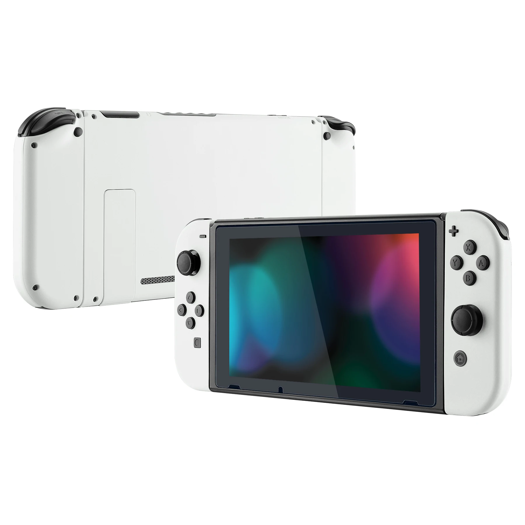 eXtremeRate para Nintendo Switch Placa trasera de consola blanca, carcasa y botones del controlador - imagen 4