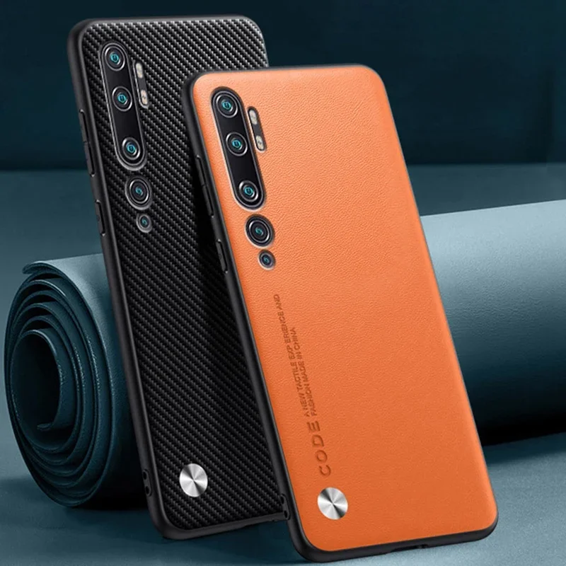 Funda protectora de silicona mate para Xiaomi Mi Note 10 Pro Note10, funda trasera de cuero PU de lujo para Xiaomi Mi CC9 Pro - imagen 2