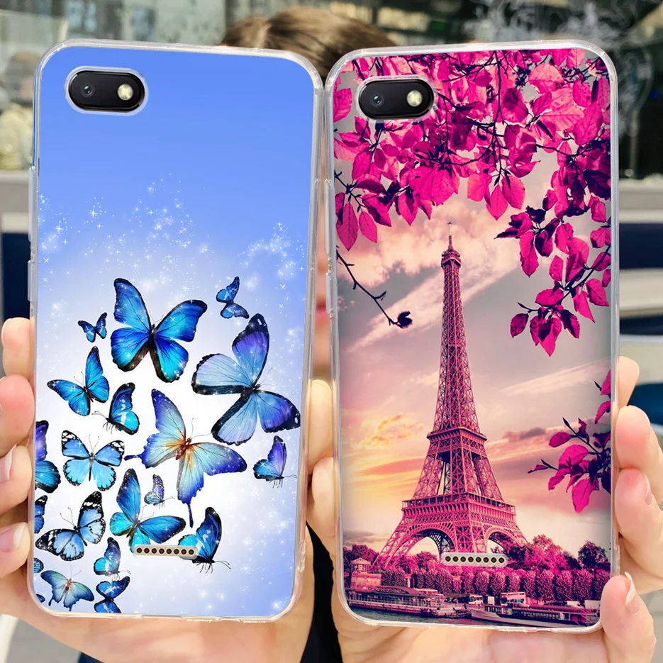 Funda de silicona transparente con dibujos de gato para Xiaomi Redmi 6 6A, carcasa suave de TPU, parachoques - imagen 3