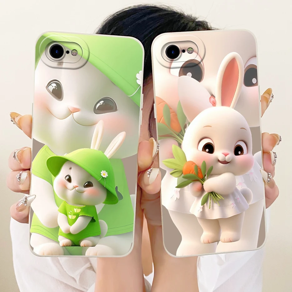 Para Apple iPhone 7 8 Plus funda bonita de dibujos animados de conejo a prueba de golpes suave TPU funda de teléfono para iPhone 8 Plus iPhone7 iPhone8 Fundas - imagen 5