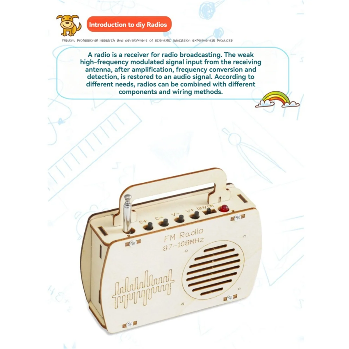 Kit de modelo de Radio FM DIY SUPER CALIENTE Proyecto de ciencia de madera Proyecto de física - imagen 3