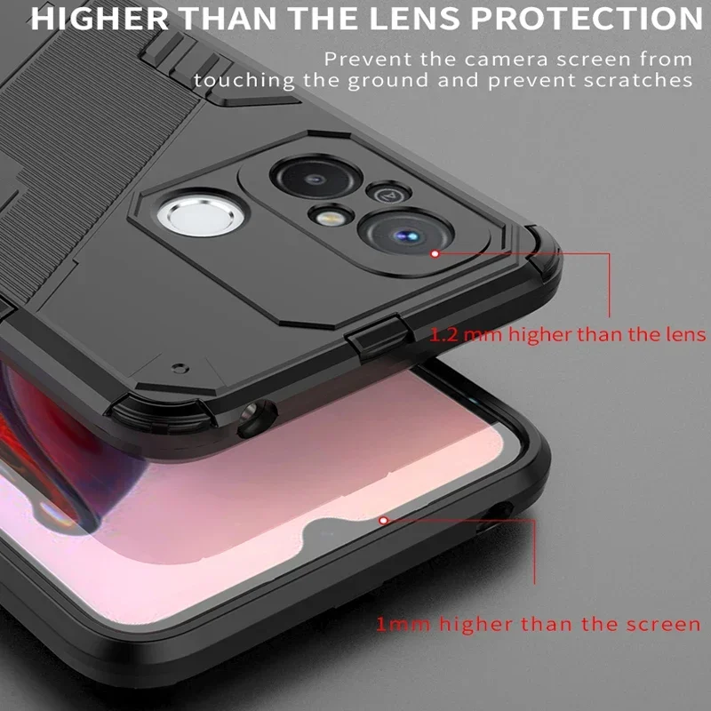 Funda trasera para teléfono Xiaomi Redmi 9, 10, 9A, 9C, 9T, 10A, 10C, 12C, Note 11, 12 Pro, 9S, 10S, 11S, 12S, 4G, 5G, Note 12R, Turbo Armor Holder - imagen 3