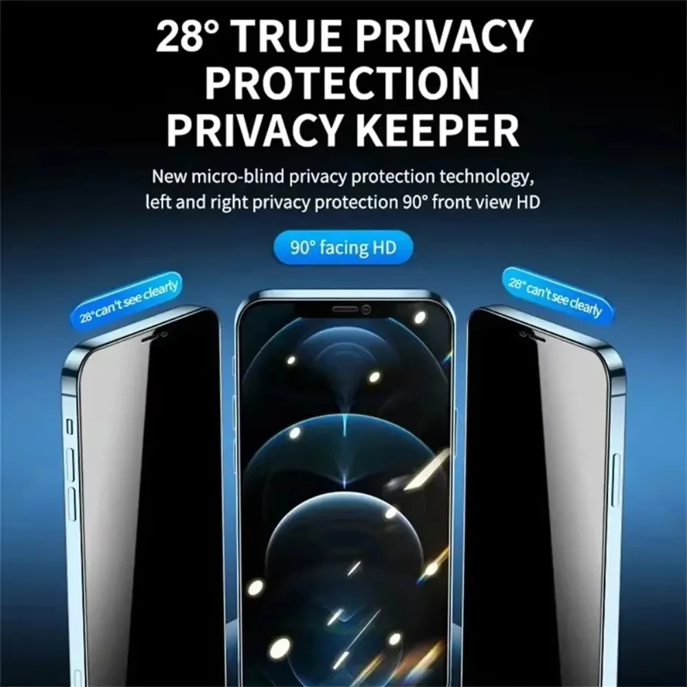 Protector de pantalla de cristal antiespía 6 en 1 para IPhone 16 13 12 14 15 11 Pro Max para iPhone 15 14 Plus 12 11 13 15 14 Pro Glass de cámara - imagen 2