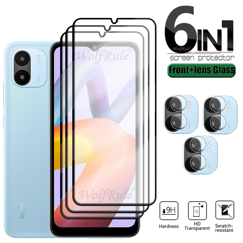 4 en 1 para Redmi A2 vidrio para Xiaomi Redmi A2 cubierta completa 9H HD película protectora Protector de pantalla para Redmi A 2 A2 Plus lente de cristal