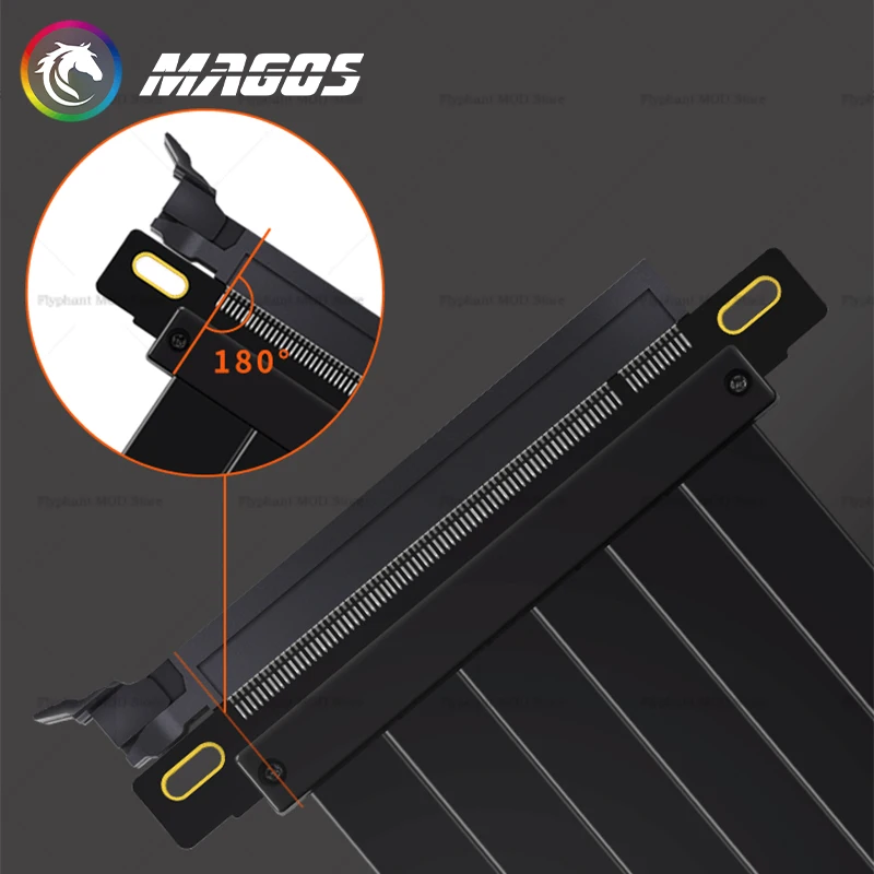 Cable elevador GPU pci-express PCIE 4,0 3,0 X16, Cable de extensión de tarjeta de vídeo blindado, Flexible, montaje de 180 °, sin pérdidas, negro/blanco - imagen 3