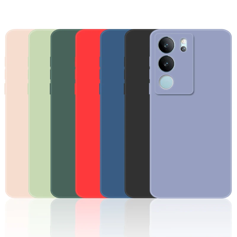 Funda protectora de silicona líquida para ViVo V29 Lite, carcasa trasera suave para teléfono - imagen 2