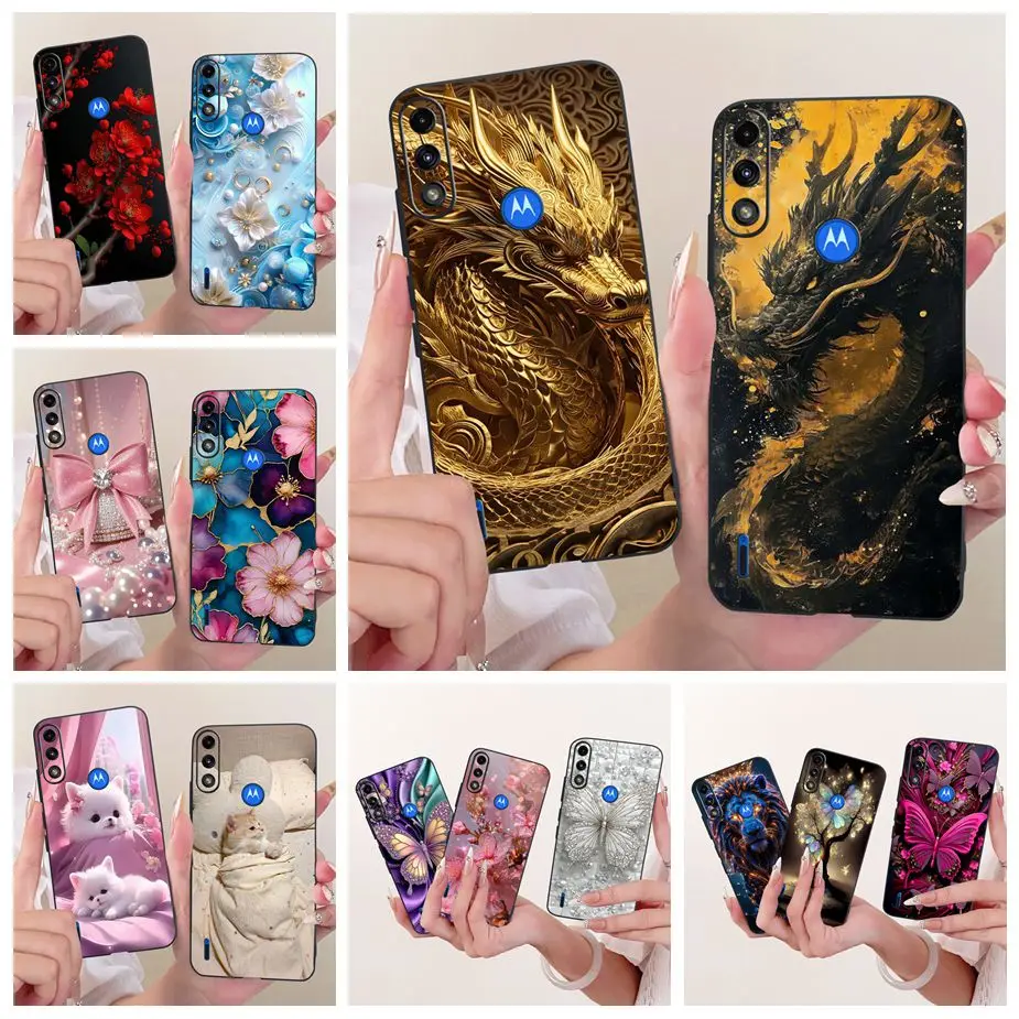 Para Motorola Moto E7 Power Case E7i Power Cool Dragon moda cubierta pintada funda de silicona para Moto E7i Power E7Power Fundas suaves