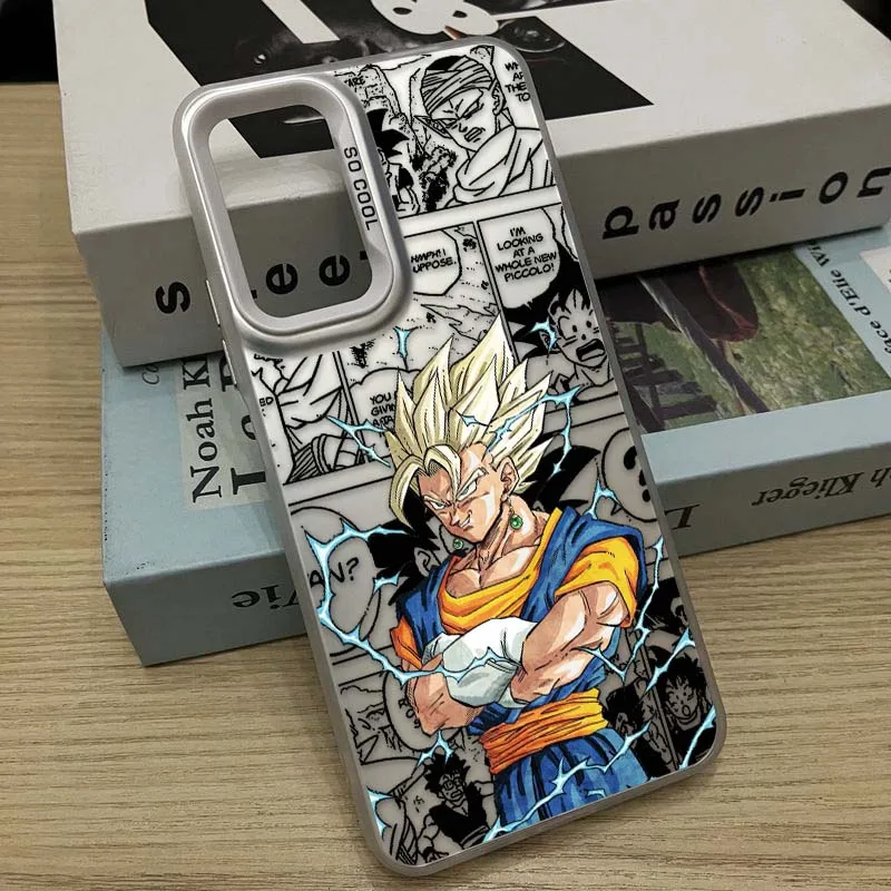 D-Dragon Ball Art Goku Saiyan para Redmi Note 14 13 12 11 10 9 8 Pro Plus funda de teléfono plateada colorida - imagen 3