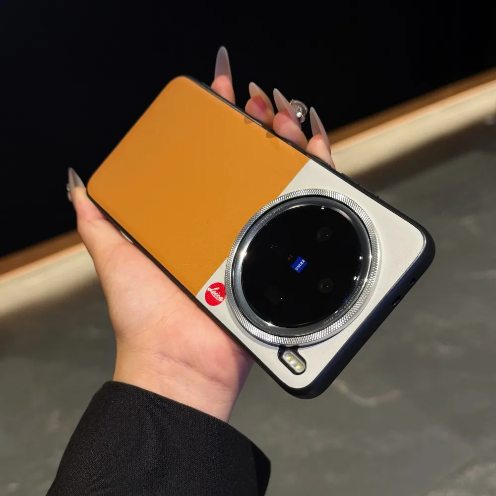 Para VIVO X200 Pro funda de lujo de cuero PU Color de piel a juego funda protectora trasera para VIVO X100 X200 Pro Mini X100 Ultra - imagen 2