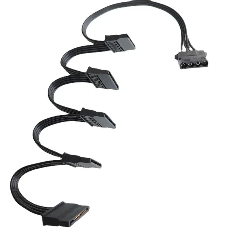 Computadora IDE Molex 4 pines a 5X15 pines conector de toma de corriente SATA Cable para disco duro DVD HDD SSD disco duro 18AWG