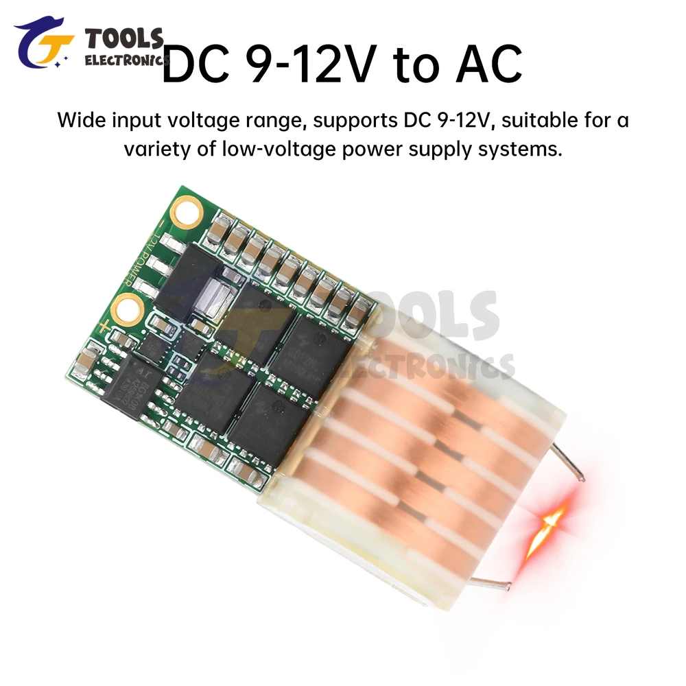 DC 9-12V a AC 20KV Bobina de refuerzo de CA de alta frecuencia Módulo de encendido de alto voltaje Generador de alto voltaje - imagen 4