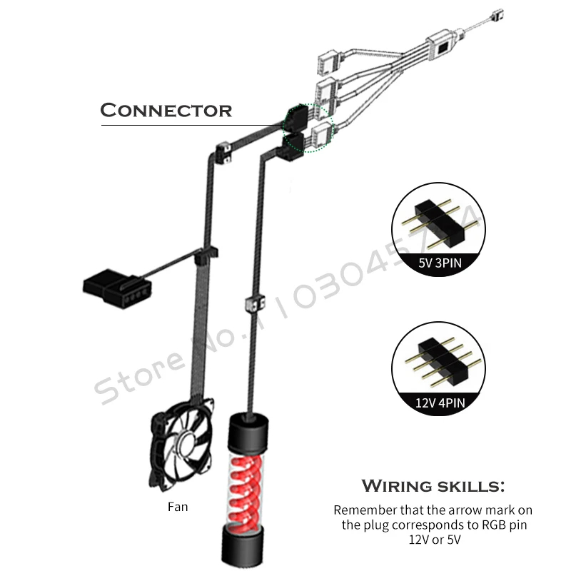 Divisor de sincronización RGB de placa base, Cable de extensión de transferencia de concentrador de sincronización ARGB RGB/5V 3 pines de 12V 4 pines para M/B ASUS GIGABYTE MSI - imagen 5