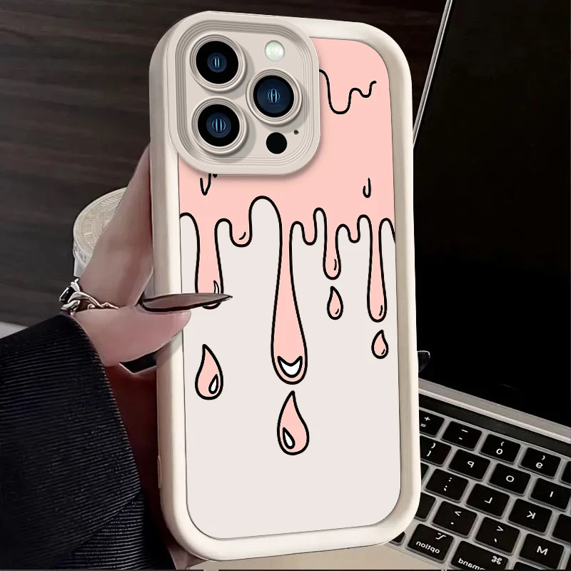 Funda con pintura fluida para iPhone 16 15 14 13 12 11 Pro Max XS X XR 8 7 6S 6 Plus SE 2020, funda trasera de silicona suave líquida a prueba de golpes - imagen 4