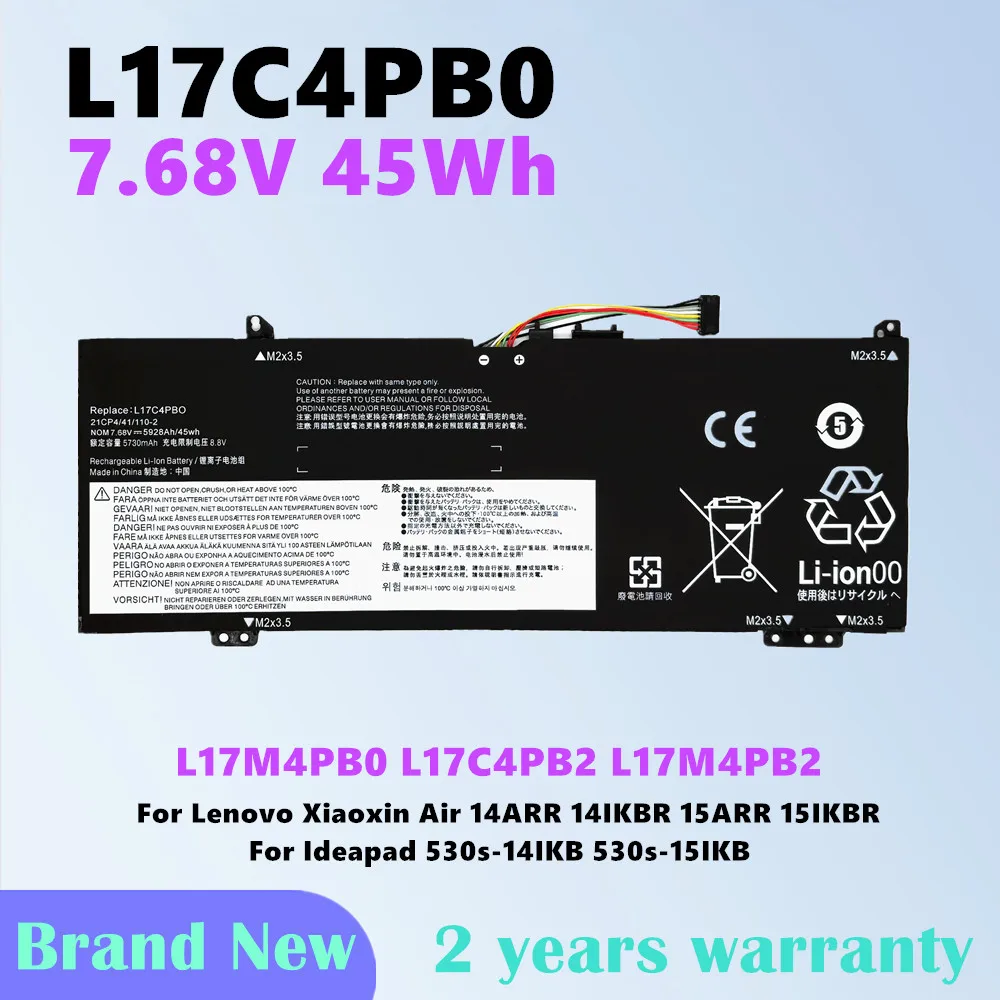 L17C4PB0 batería del ordenador portátil para Lenovo IdeaPad Yoga Air 14ARR 14IKBR 15ARR 15IKBR 530S-14ARR Flex 6-14IKB 6-14ARR L17M4PB0