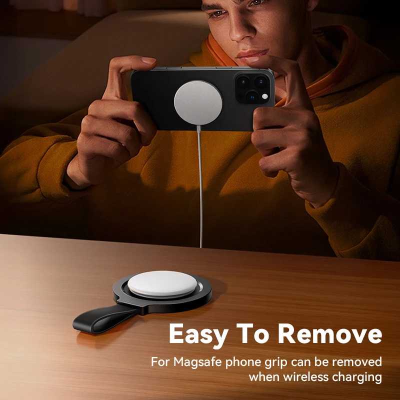 Base magnética JOYROOM con mango de silicona, soporte magnético para teléfono Compatible con empuñaduras de teléfono para iPhone 16 15 14 13 12 Pro Max - imagen 5