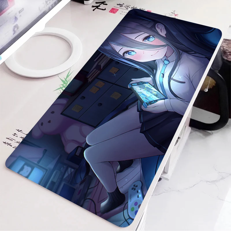 Alfombrilla de ratón de Anime, almohadillas azules de dibujos animados A-Archive para ordenador portátil, accesorios de oficina, alfombrilla de escritorio para teclado, alfombra de goma, alfombrilla de ratón Kawaii para chica - imagen 3