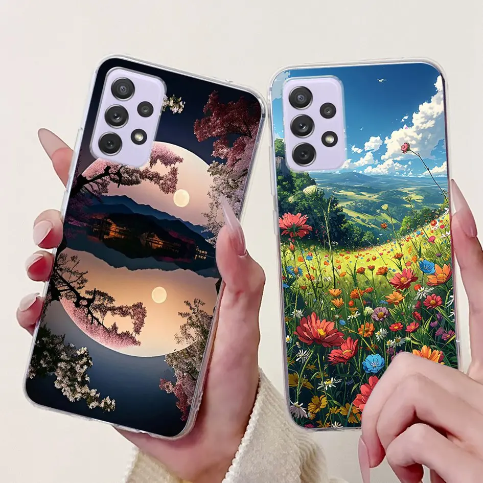 Para Samsung Galaxy A52 A52s 5G Funda SM-A526B SM-A528B Funda de teléfono Flor de moda Funda de silicona suave para Samsung A72 A 52 parachoques - imagen 2