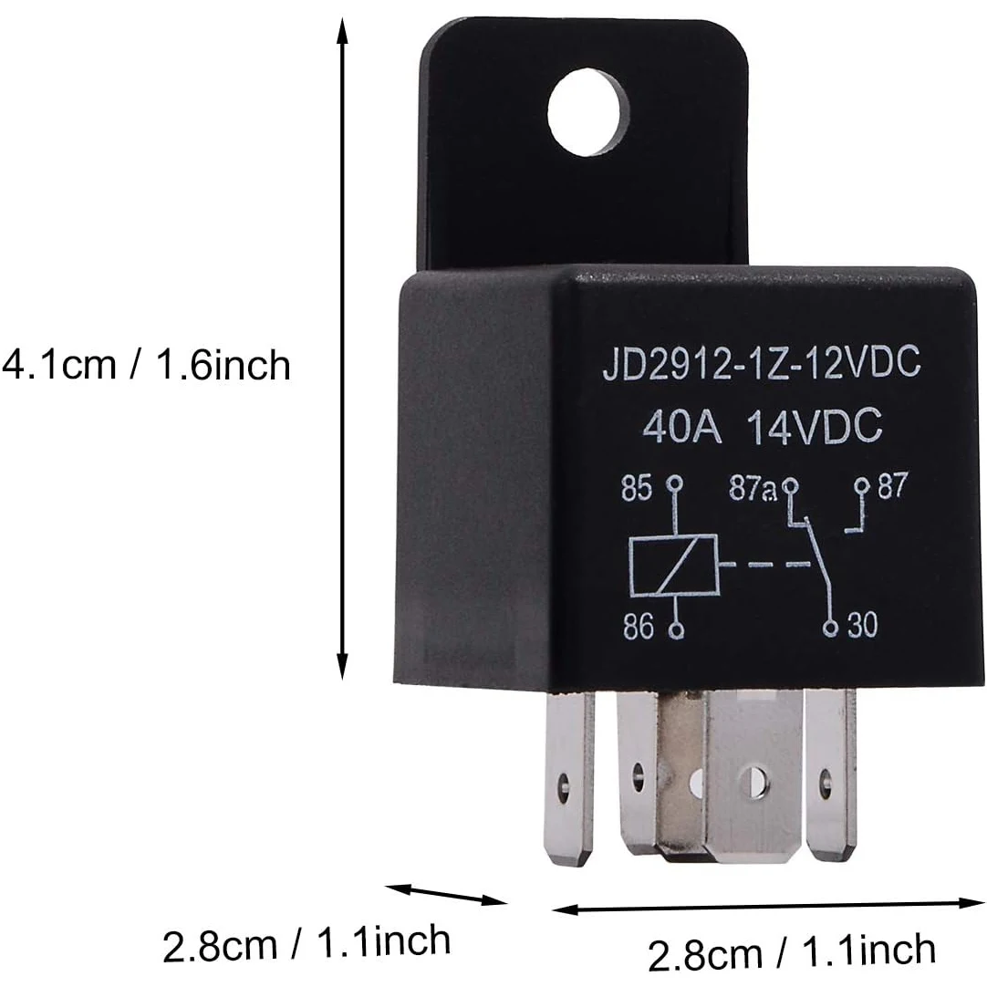 2 uds 12V relé de Motor bobina de 5 pines 40amp Spdt JD2912-1Z-12VDC 40A 14VDC, interruptor de relé de Contactor de potencia, interruptores y arranque automáticos - imagen 4
