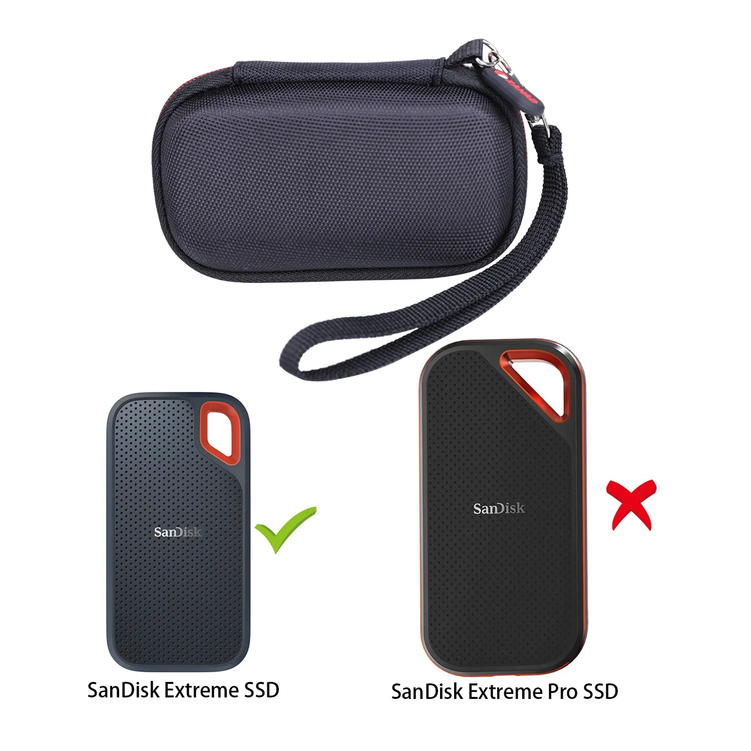 Estuche rígido XANAD EVA para SSD portátil SanDisk Extreme de 250 GB (SDSSDE60-250G-G25) Bolsa de almacenamiento de transporte protectora (solo estuche!) - imagen 5