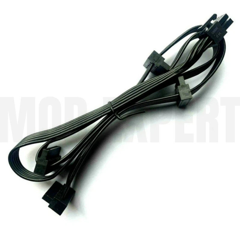 Cable de alimentación SSD HDD en ángulo SATA de 6 pines a 4 18AWG para Corsair RM750e RM850e RM1000e RM1200e RMe tipo 4 unidad de fuente de alimentación Modular - imagen 4