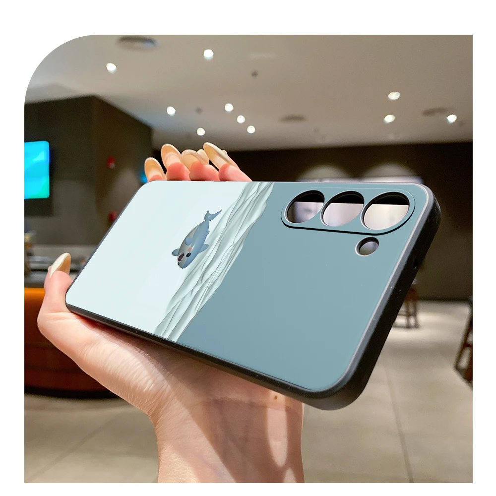 Funda de teléfono de silicona con dibujos de tiburones para Samsung Galaxy S25 S23 S22 S21 Ultra Plus, funda protectora para Galaxy S24 S23 S21 FE - imagen 2