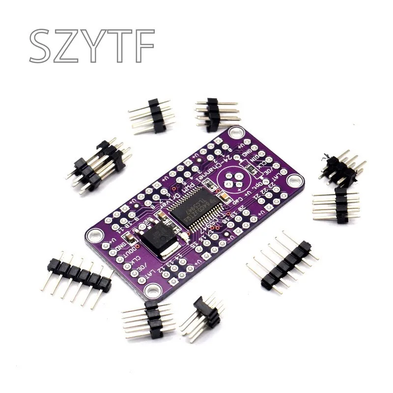 TLC5947 24-Channel 12-Bit PWM LED Driver Module I2C Control 4096 Gray Levels for RGB LED Strip Lighting Projects
