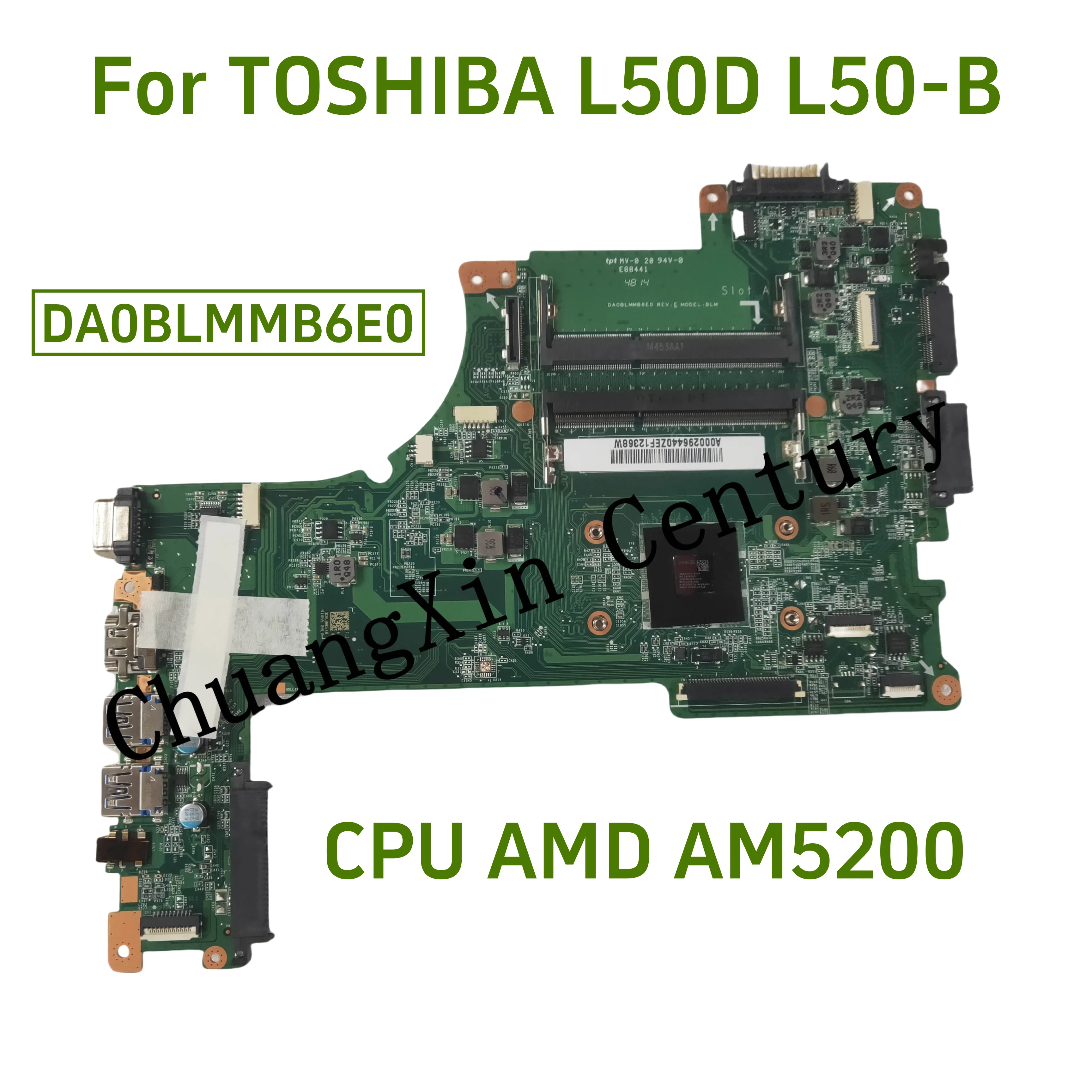 Para Toshiba placa base satélite L50-B L50D-B L55D-B A000296440 DA0BLMMB6E0 con CPU AMD 100% completamente probado