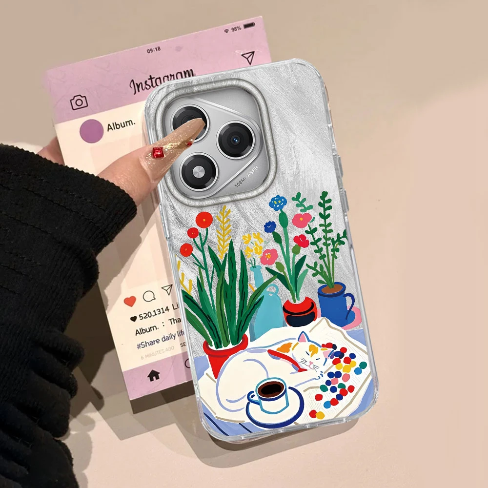 Funda de teléfono con flor de gato de porcelana blanca para Honor 400 200 90 Smart Pro Magic7 6 5 70 Lite X9a X9c X8b X8a X8c X7c X7B X6b - imagen 5